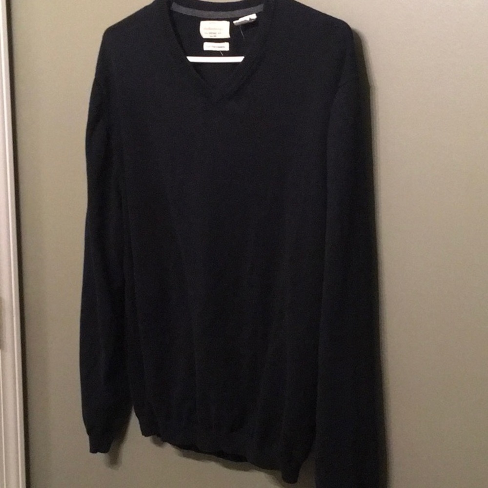 Weatherproof Sweater Men’s Suze Large Black Cotton Cashmere V-neck